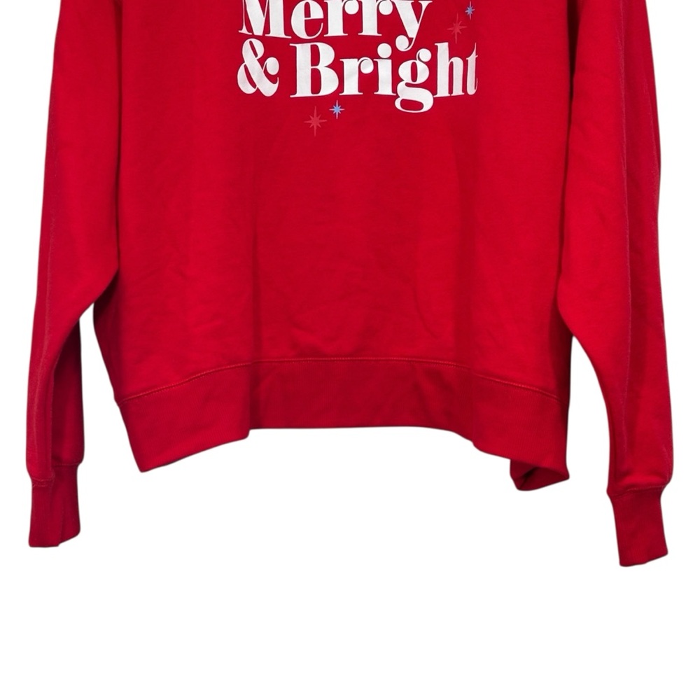 Merry & Bright Graphic Christmas Holiday Red Sweatshirt size 2X NWT Womens - Picture 3 of 11